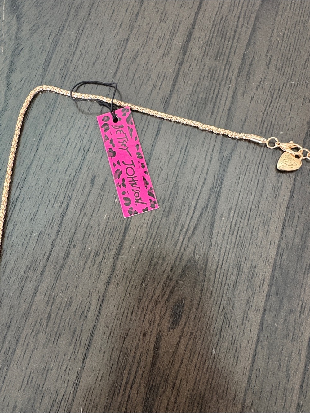 Betsey Johnson Gold-Tone Necklace with Turquoise and Pink Floral Pendant - Picture 2 of 7